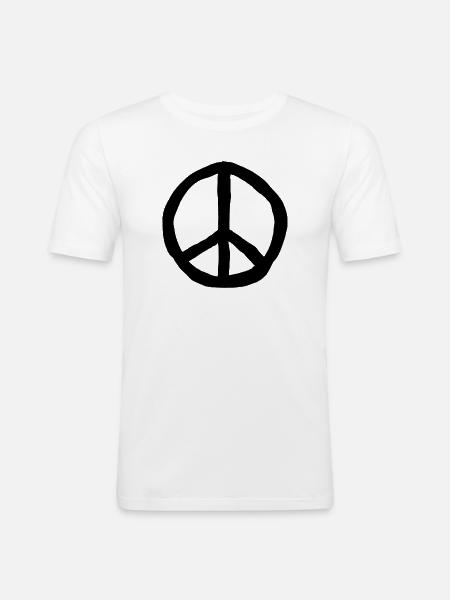 Peace Sign / Simple - Men's Slim Fit T-Shirt - white