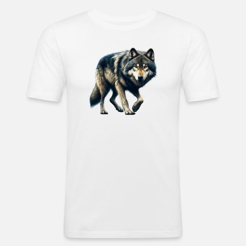 Wolf - Men's Slim Fit T-Shirt - white