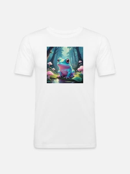 Frosch im Märchenwald - Männer Slim Fit T-Shirt - Weiß