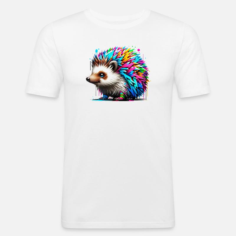 Igel - Männer Slim Fit T-Shirt - Weiß