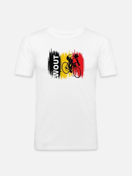 Wout Van Aert - Chamption-Radfahrer - Männer Slim Fit T-Shirt - Weiß