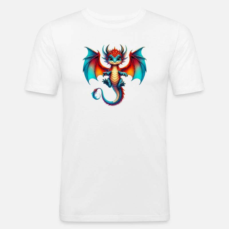 Drache - Männer Slim Fit T-Shirt - Weiß