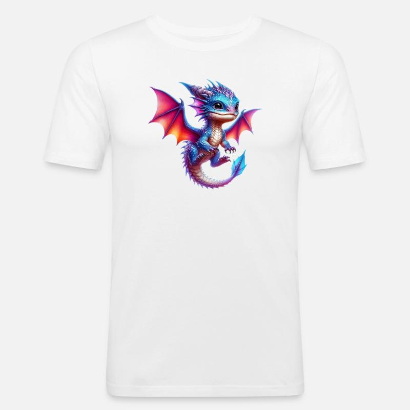 Drache - Männer Slim Fit T-Shirt - Weiß
