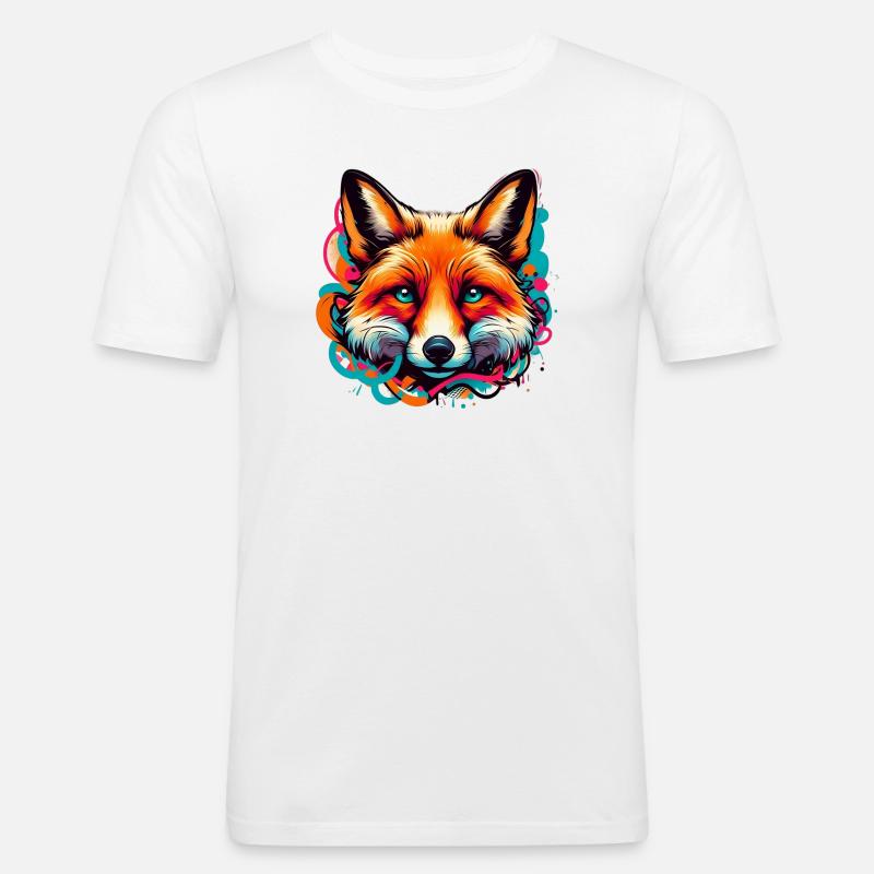 Fuchs - Männer Slim Fit T-Shirt - Weiß