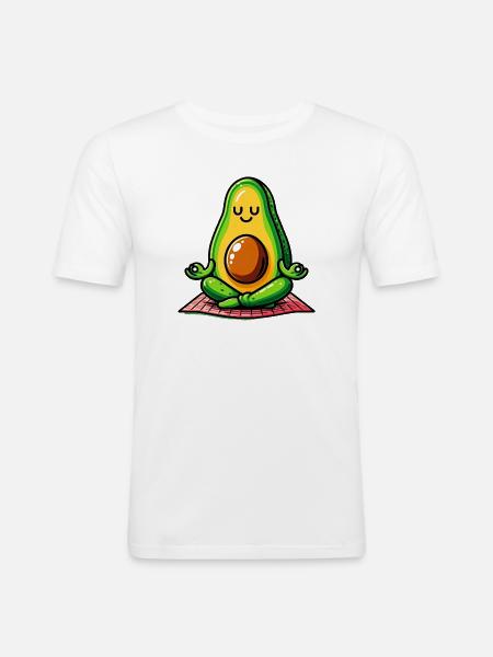 Avocado in Meditation - Men's Slim Fit T-Shirt - white