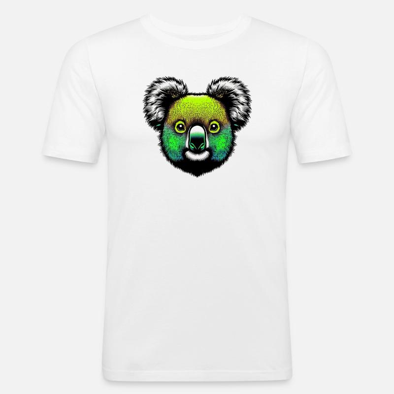Koala - Männer Slim Fit T-Shirt - Weiß