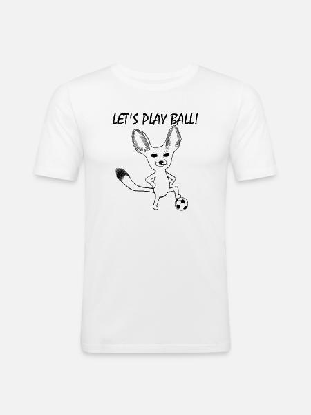 Fennek Let's Play Ball! - Männer Slim Fit T-Shirt - Weiß