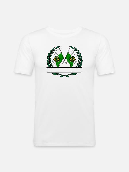 Flags Saxony laurel wreath banner - Men's Slim Fit T-Shirt - white