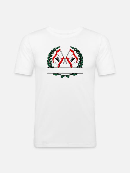 Flags Berlin laurel wreath banner - Men's Slim Fit T-Shirt - white