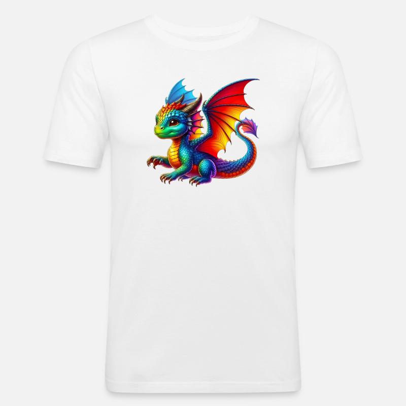 Drache - Männer Slim Fit T-Shirt - Weiß