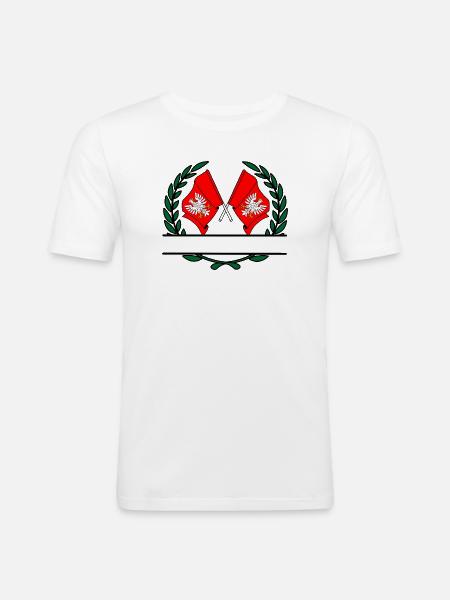 Flags Masovia laurel wreath banner - Men's Slim Fit T-Shirt - white