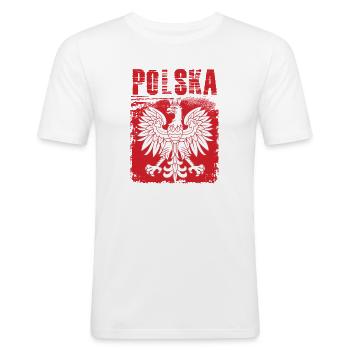 Pologne - T-shirt près du corps Homme - blanc - Devant - Nik (191cm)