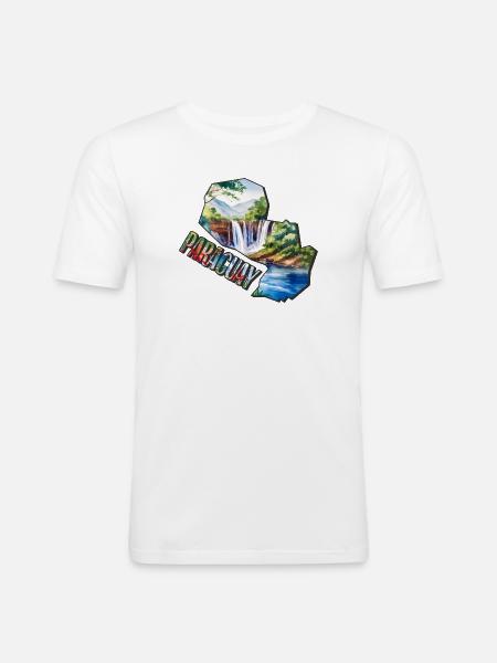 Carte à l’aquarelle Paraguay - T-shirt près du corps Homme - blanc