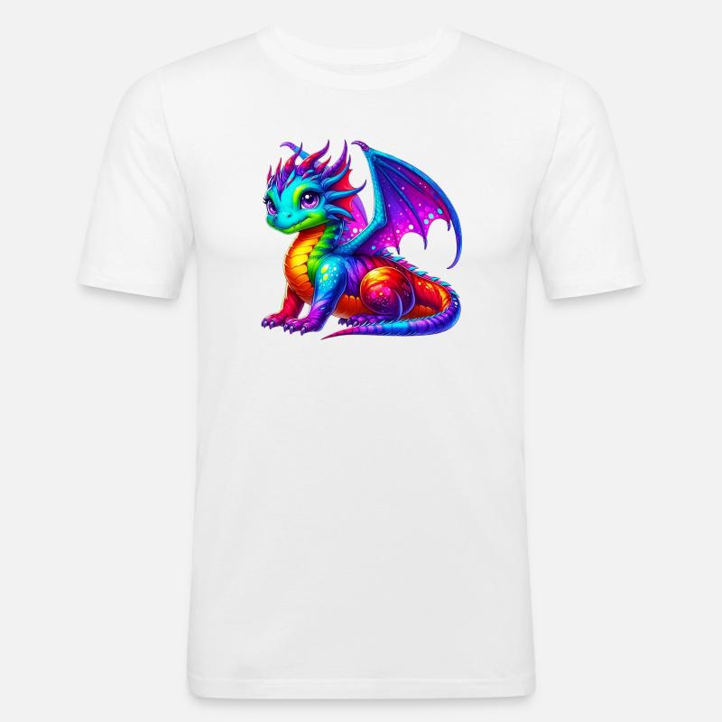 Drache - Männer Slim Fit T-Shirt - Weiß