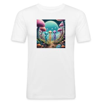 Aliens - Men's Slim Fit T-Shirt - white - Front - Nik (191cm)