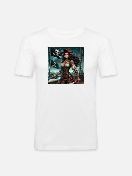 Pirate Woman - Men's Slim Fit T-Shirt - white