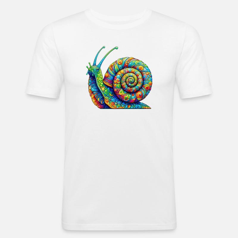 Schnecke - Männer Slim Fit T-Shirt - Weiß