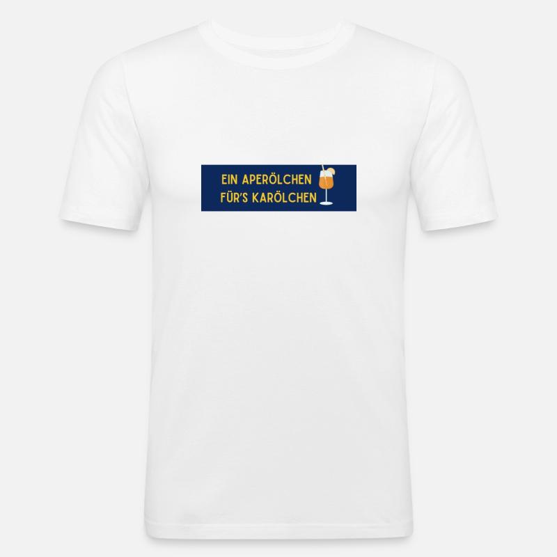 Aperölchen für's Karölchen - Männer Slim Fit T-Shirt - Weiß