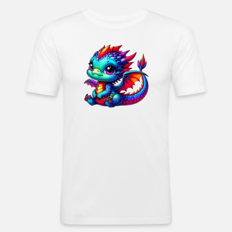 Drache - Männer Slim Fit T-Shirt - Weiß