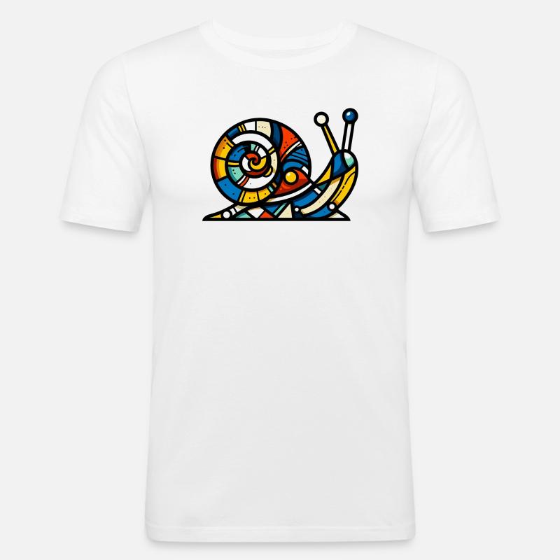 Schnecke - Männer Slim Fit T-Shirt - Weiß