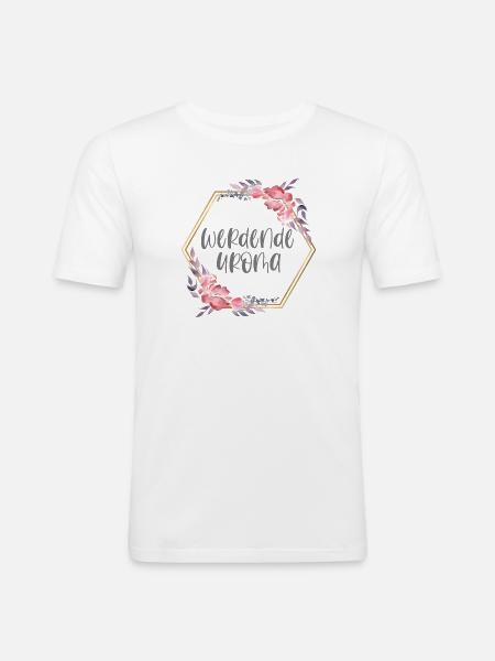 Boho werdende Uroma Schwangerschaft Geschenk - Männer Slim Fit T-Shirt - Weiß