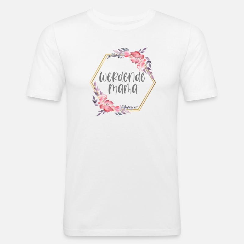 Boho Mama Schwangerschaft Geschenk - Männer Slim Fit T-Shirt - Weiß