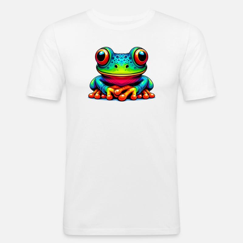 Frosch - Männer Slim Fit T-Shirt - Weiß
