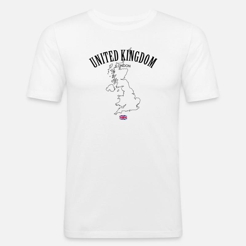 Regno Unito - Maglietta aderente da uomo - bianco