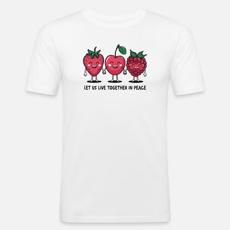 Beeren des Friedens - Männer Slim Fit T-Shirt - Weiß