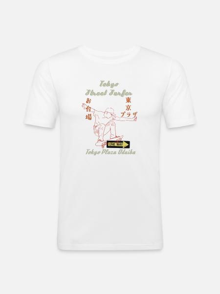 Tokyo Surfer Dude - Men's Slim Fit T-Shirt - white