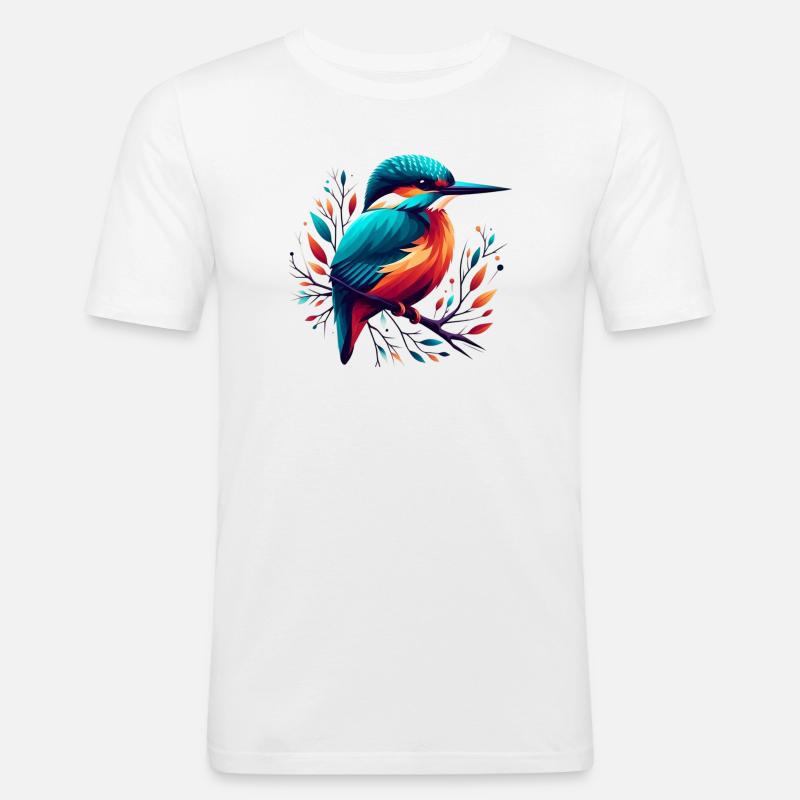 Eisvogel - Männer Slim Fit T-Shirt - Weiß