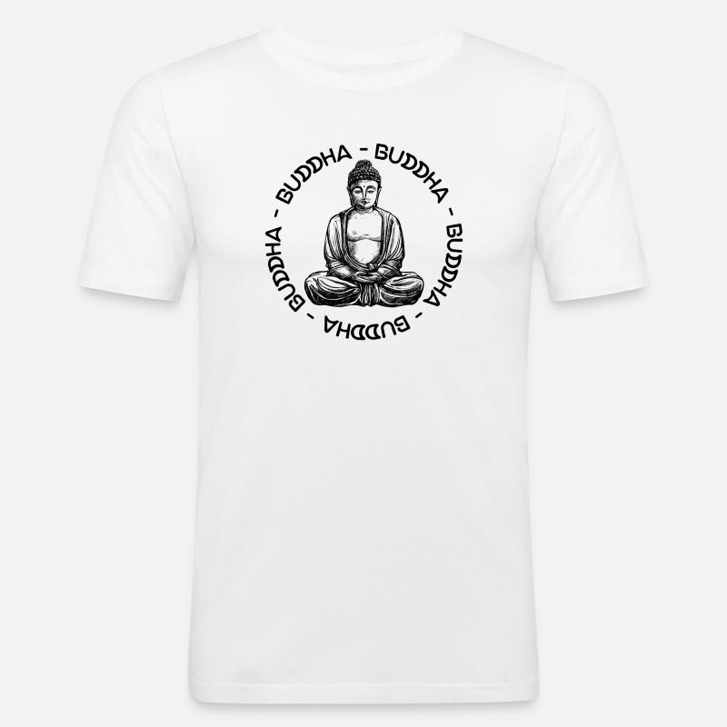 Buddha - Buddha - Buddha Liebe - Männer Slim Fit T-Shirt - Weiß
