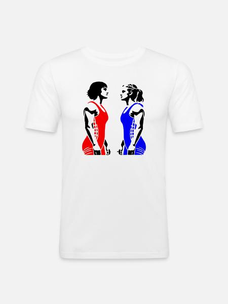Women's Wrestling - Men's Slim Fit T-Shirt - white