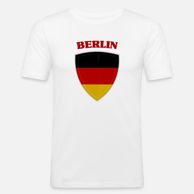 Berlin - Männer Slim Fit T-Shirt - Weiß