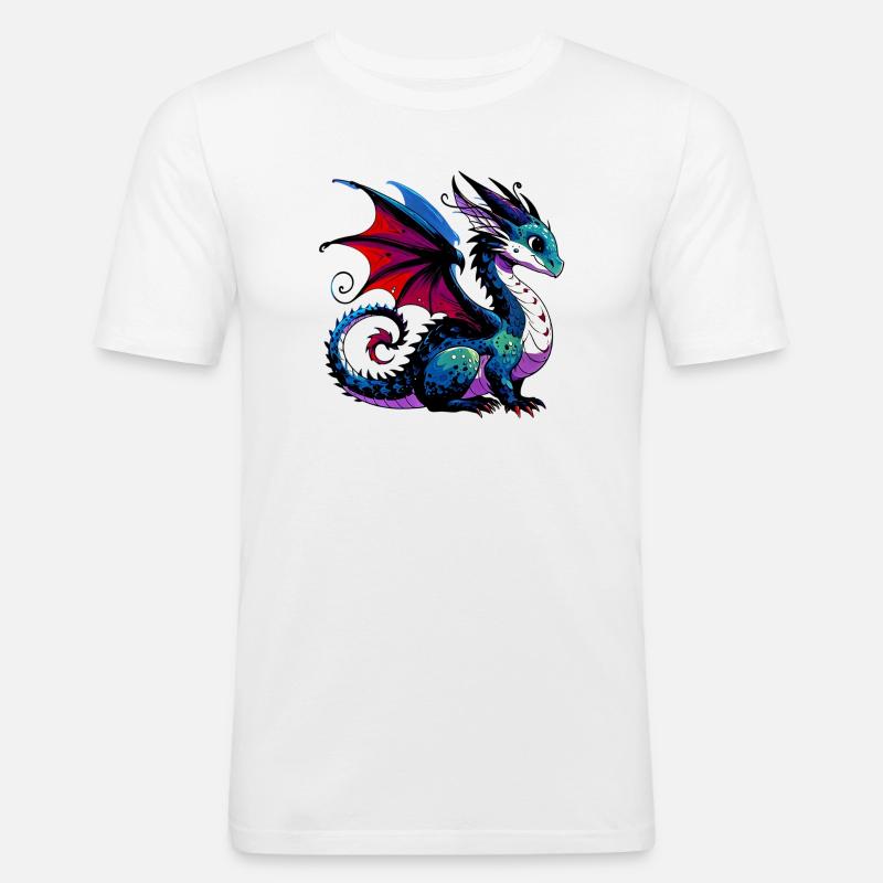 Drache - Männer Slim Fit T-Shirt - Weiß