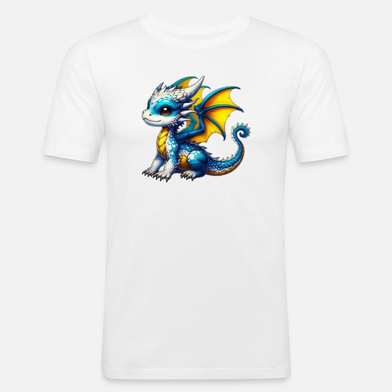 Drache - Männer Slim Fit T-Shirt - Weiß
