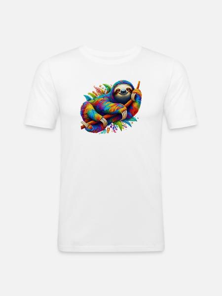 Sloth - Men's Slim Fit T-Shirt - white