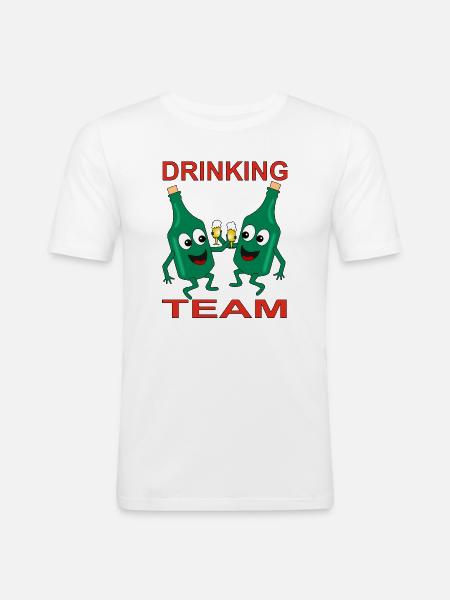Mischievous Beer Bottles Drinking Team - Men's Slim Fit T-Shirt - white
