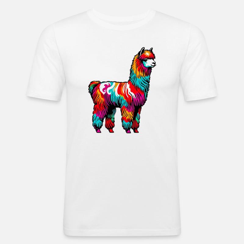 Alpaca - Maglietta aderente da uomo - bianco
