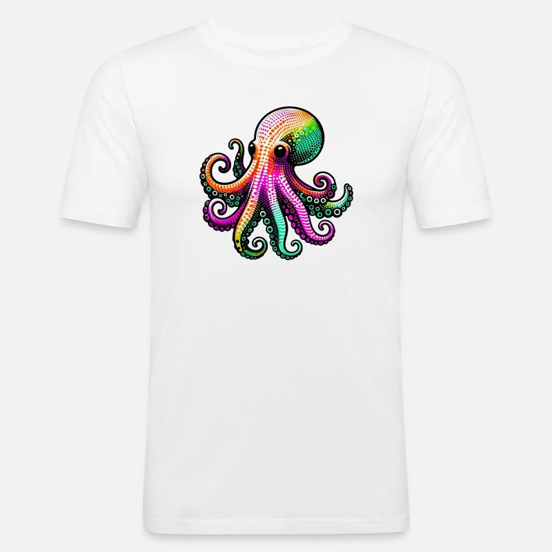 Octopus - Men's Slim Fit T-Shirt - white
