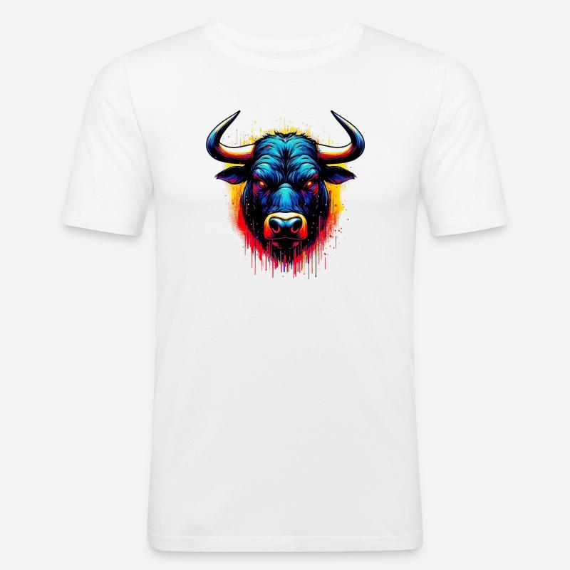 Bull - Men's Slim Fit T-Shirt - white