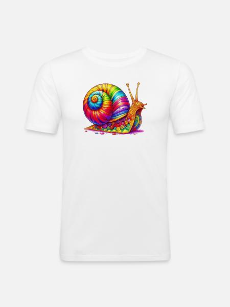 Snail - Men's Slim Fit T-Shirt - white