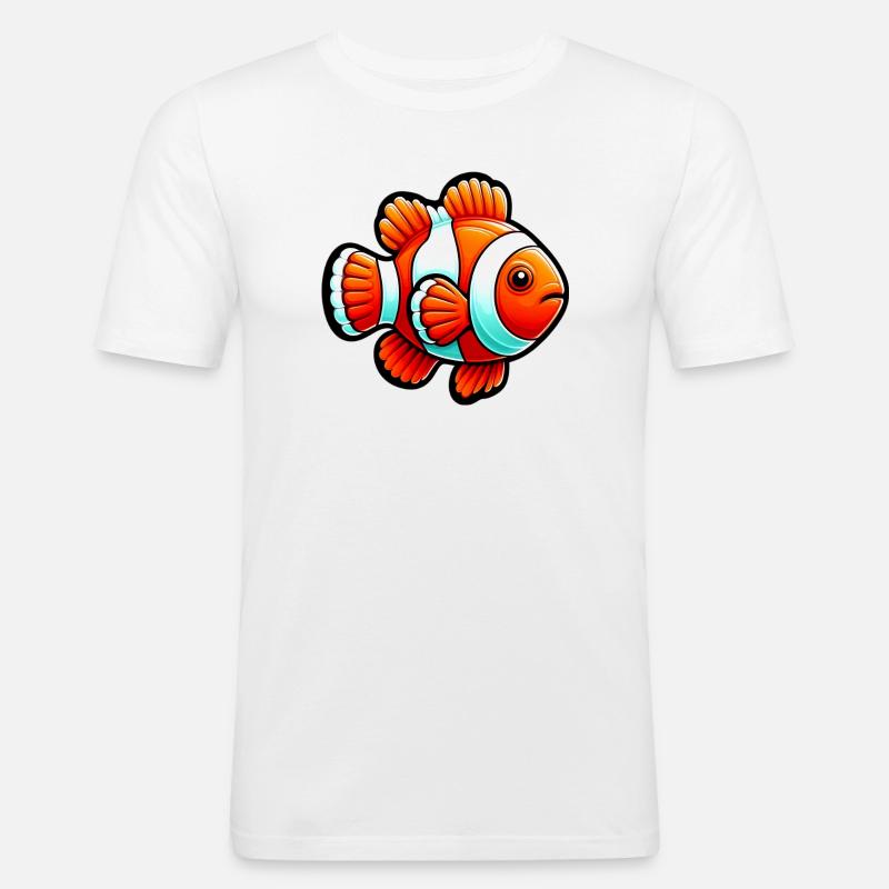 Clownfisch - Männer Slim Fit T-Shirt - Weiß