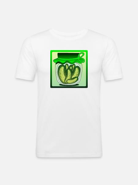GEWÜRZGURKEN ESSIGGURKEN GURKENSALAT GURKE - Männer Slim Fit T-Shirt - Weiß