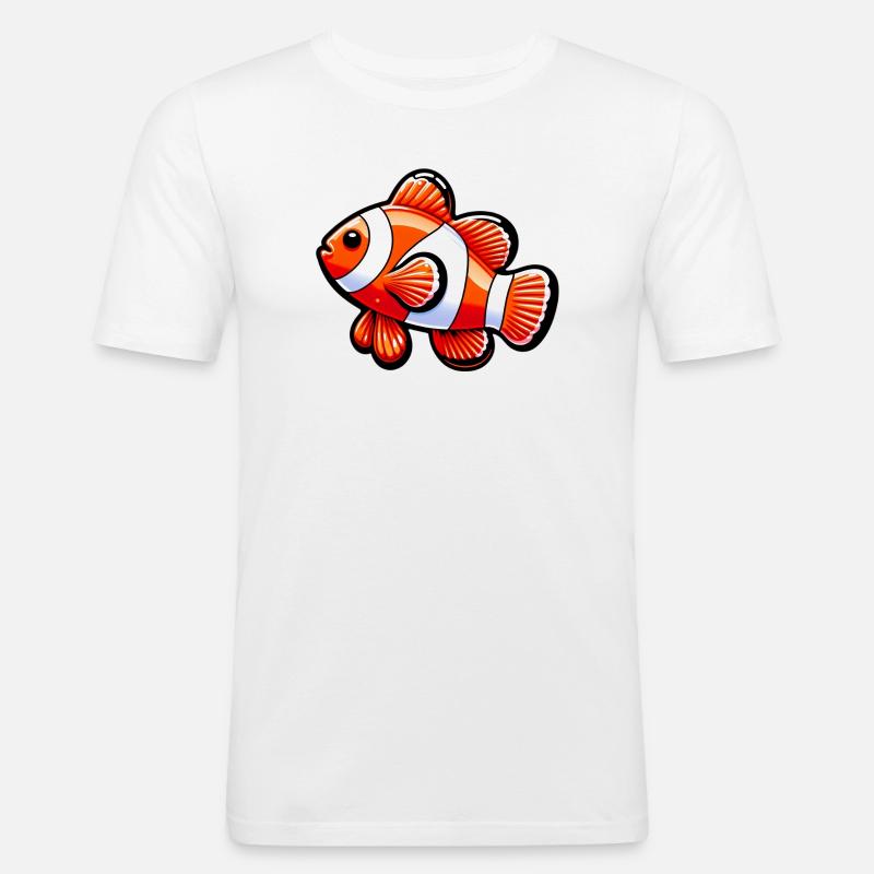 Clownfisch - Männer Slim Fit T-Shirt - Weiß