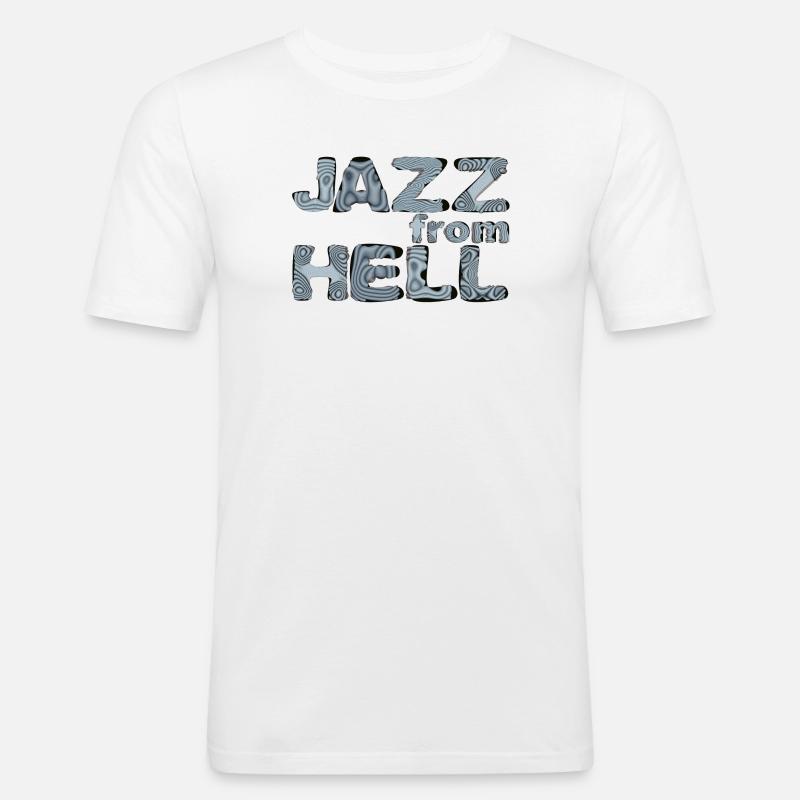Jazz from Hell: Psychedelic Glyphs - Männer Slim Fit T-Shirt - Weiß
