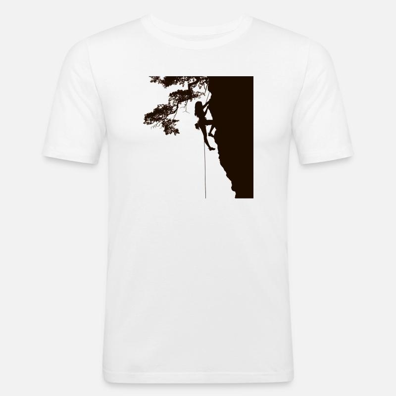 EXTREMSPORT KLETTERN MOUNTAIN CLIMBER 44 - Männer Slim Fit T-Shirt - Weiß