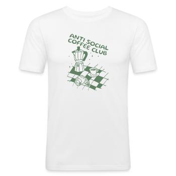 Anti Social Coffee Club - Men's Slim Fit T-Shirt - white - Front - Nik (191cm)