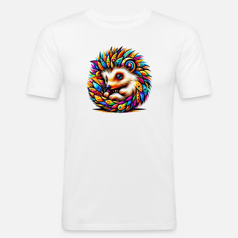Igel - Männer Slim Fit T-Shirt - Weiß