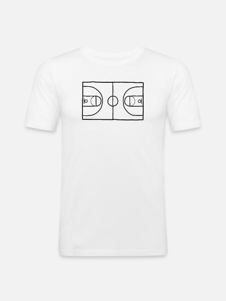 Baketballfeld - Männer Slim Fit T-Shirt - Weiß